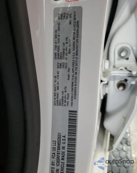 2021 Ram 1500 Big Horn/Lone Star from USA, damaged, VIN 1C6SRFBT9MN553531